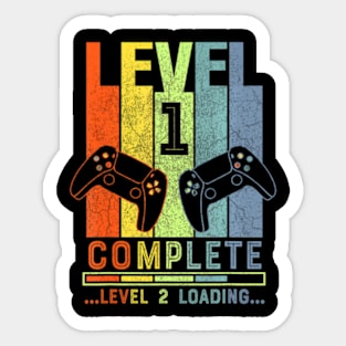 Level 1 Complete Gamer 1 Years Wedding Anniversary Sticker